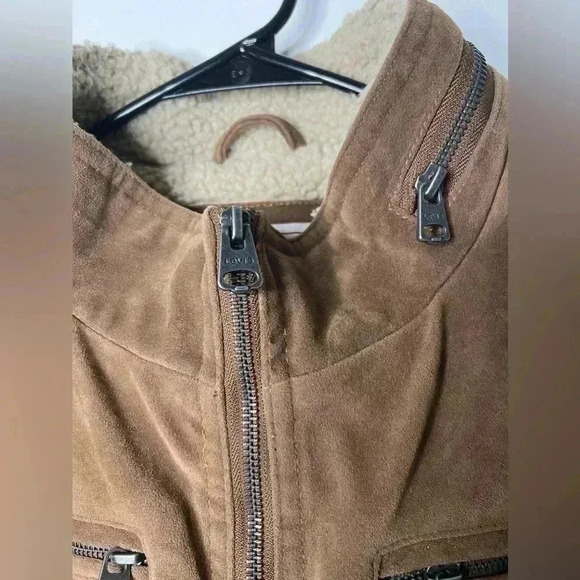 Levi’s Aviator Bomber Faux Suede Sherpa Lined Size Large - Picture 4 of 9